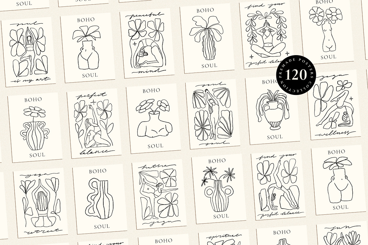 300 Line Art Gallery Set Prints, a Decorative Illustration by Ayya Studio (Photo 4 of 20)