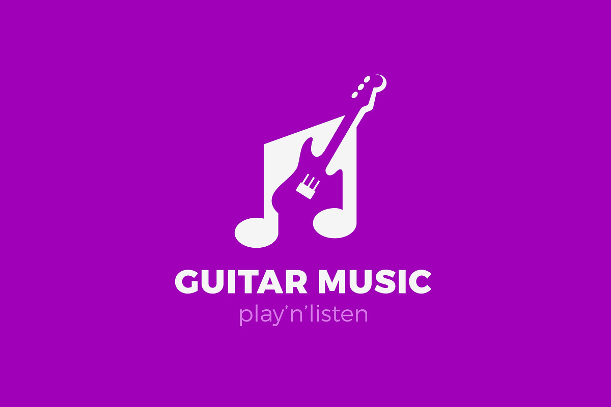 Guitar Logo Note Music Sound, a Branding & Logo Template by Cyritron