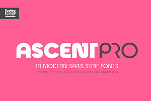 Ascent Pro (18 fonts), a Sans Serif Font by Fontop