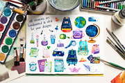 Back To School Clipart, an Education Illustration by Watercolor Nastasia Art (Thumbnail 3 of 5)