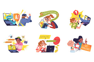 People cyber safety. Cybersecurity, a Technology Illustration by Stock-Smart-Start