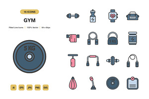 Gym Color Icons, an Icon by Spacepixel Creative