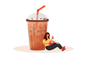 Iced Americano Concept Illustration