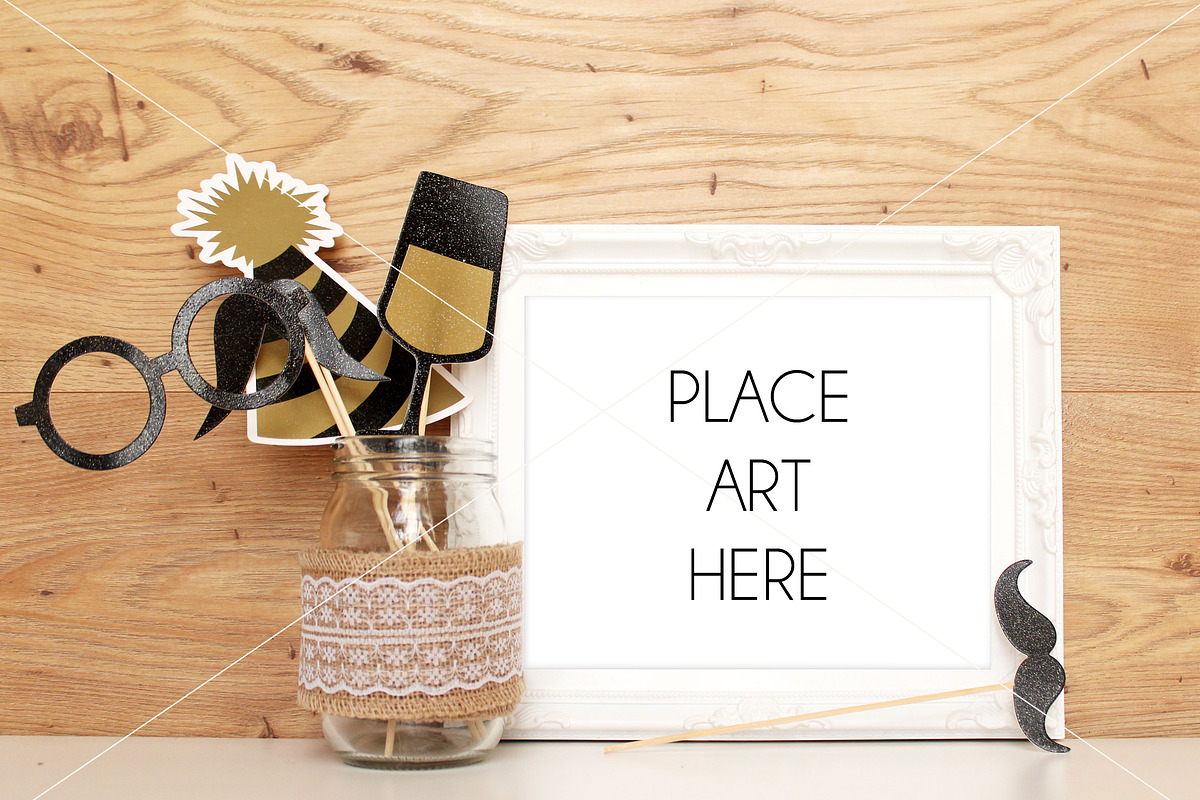 White Frame Mockup, a Print Template by ConfettiBears (Photo 1 of 2)