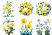 Watercolor Daffodil Clipart, an Illustration by Black Bird Studio (Thumbnail 4 of 5)