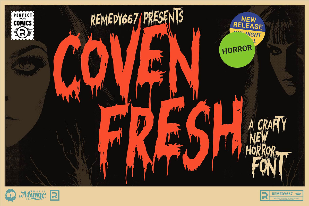 Coven Fresh - Horror Font, a Handwritten Font by Remedy667 (Photo 1 of 7)