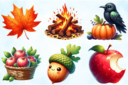 Watercolor Autumn Clipart, an Illustration by Craft Nest (Thumbnail 4 of 5)