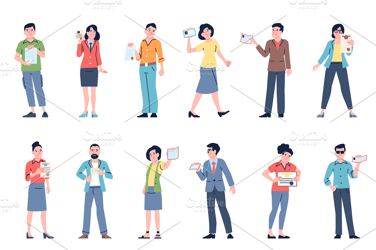 People show paper documents. Adults, a Person Illustration by LadadikArt