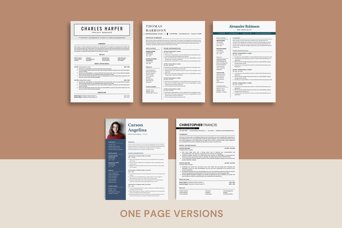 Resume Template Bundle Google Docs, a Resume Template by bonadigitals (Photo 3 of 14)