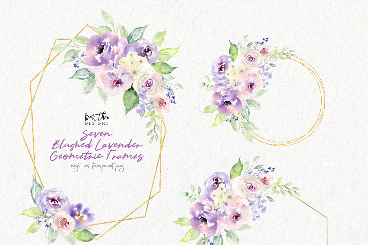 Blushed Lavender Floral Set, an Illustration by Kim Thoa Designs (Photo 5 of 10)