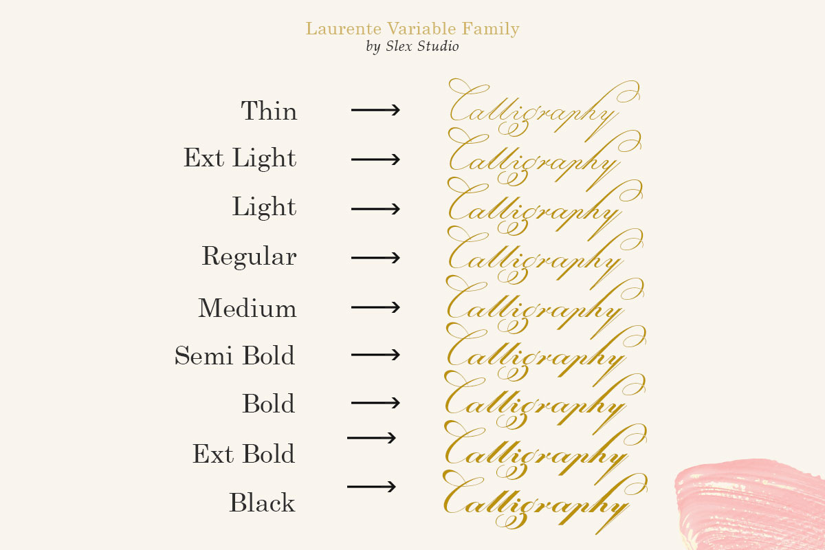 Laurente - Family Script Pro, a Script Font by Slex Studio (Photo 6 of 13)