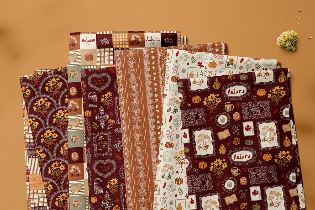 Autumn lace patterns Vector, a Pattern Graphic by Tani Kuzminka (Photo 2 of 24)