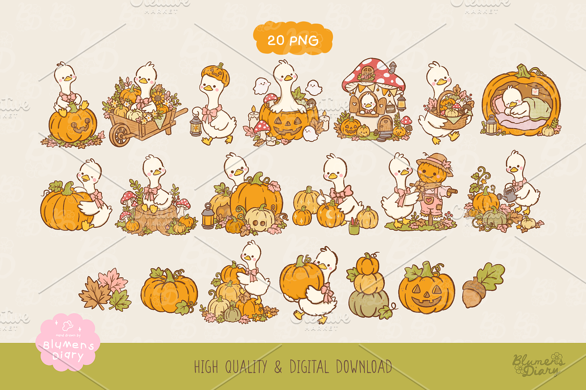 Silly Goose Louie Clipart Bundle, an Animal Illustration by Blumensdiary (Photo 9 of 12)