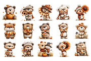 Cute Autumn Bear PNG Clipart Bundle, a Seasonal Illustration by Nicolle's Colorful Art (Thumbnail 4 of 5)