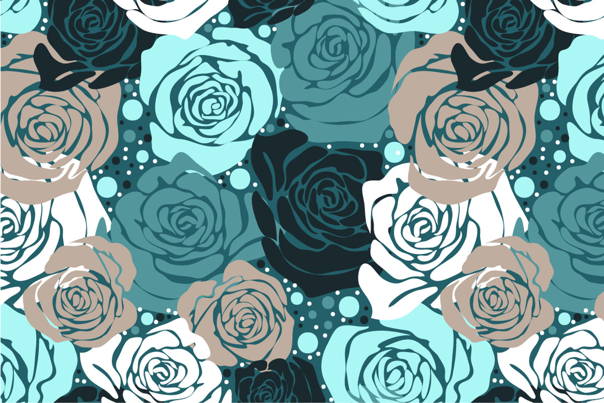 Seamless pattern Green roses, a Pattern Graphic by Sunny_Lion ...