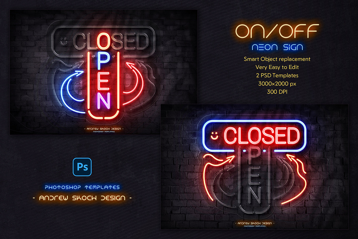 Neon On Off Switch Light – Photoshop, a Layer Style Add-On by Andrew ...