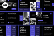 Black Digital Marketing Google Slide, a Presentation Template by graphicook (Thumbnail 1 of 8)