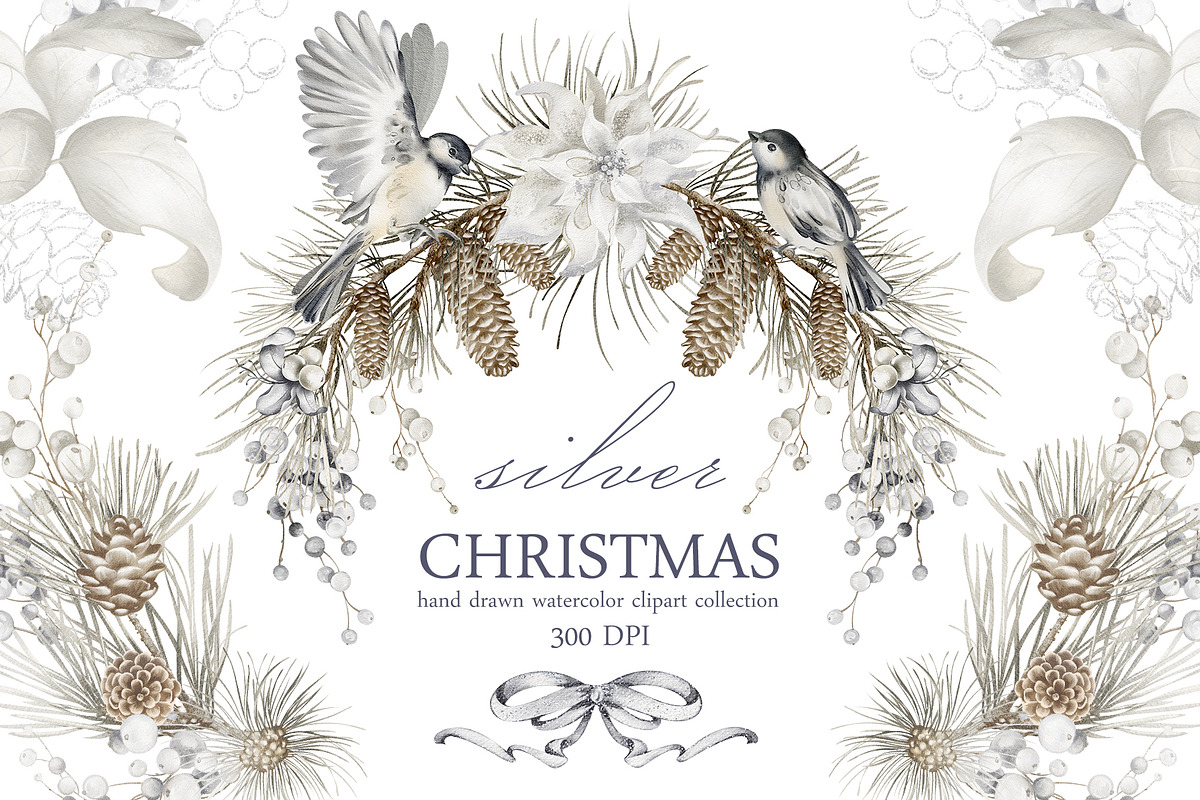 Christmas Watercolor Clipart, a Decorative Illustration by LenArt (Photo 1 of 17)