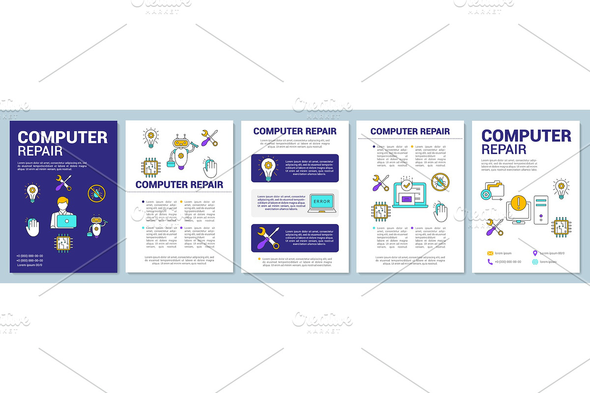 Computer repair brochure template, a Brochure Template by IMG Visuals