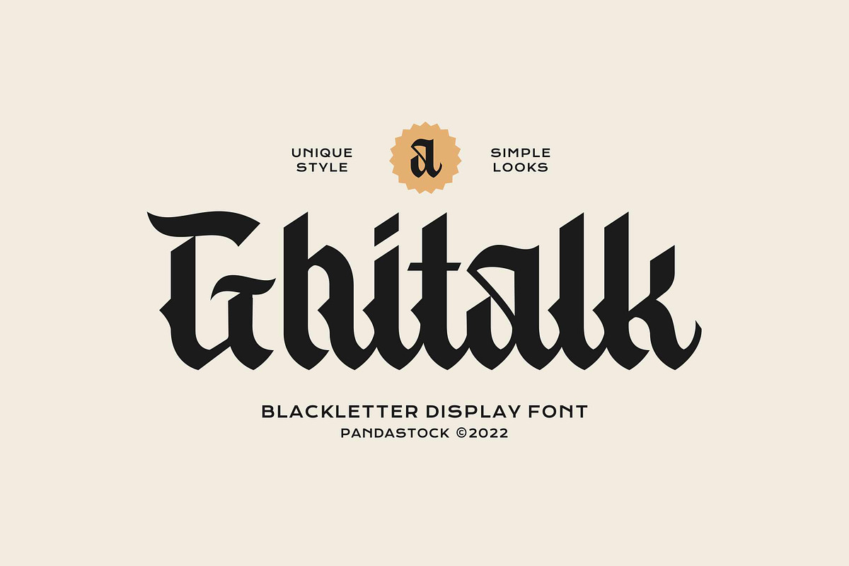 Ghitalk - Modern Blackletter Font, a Blackletter Font by Imoodev (Photo 1 of 5)