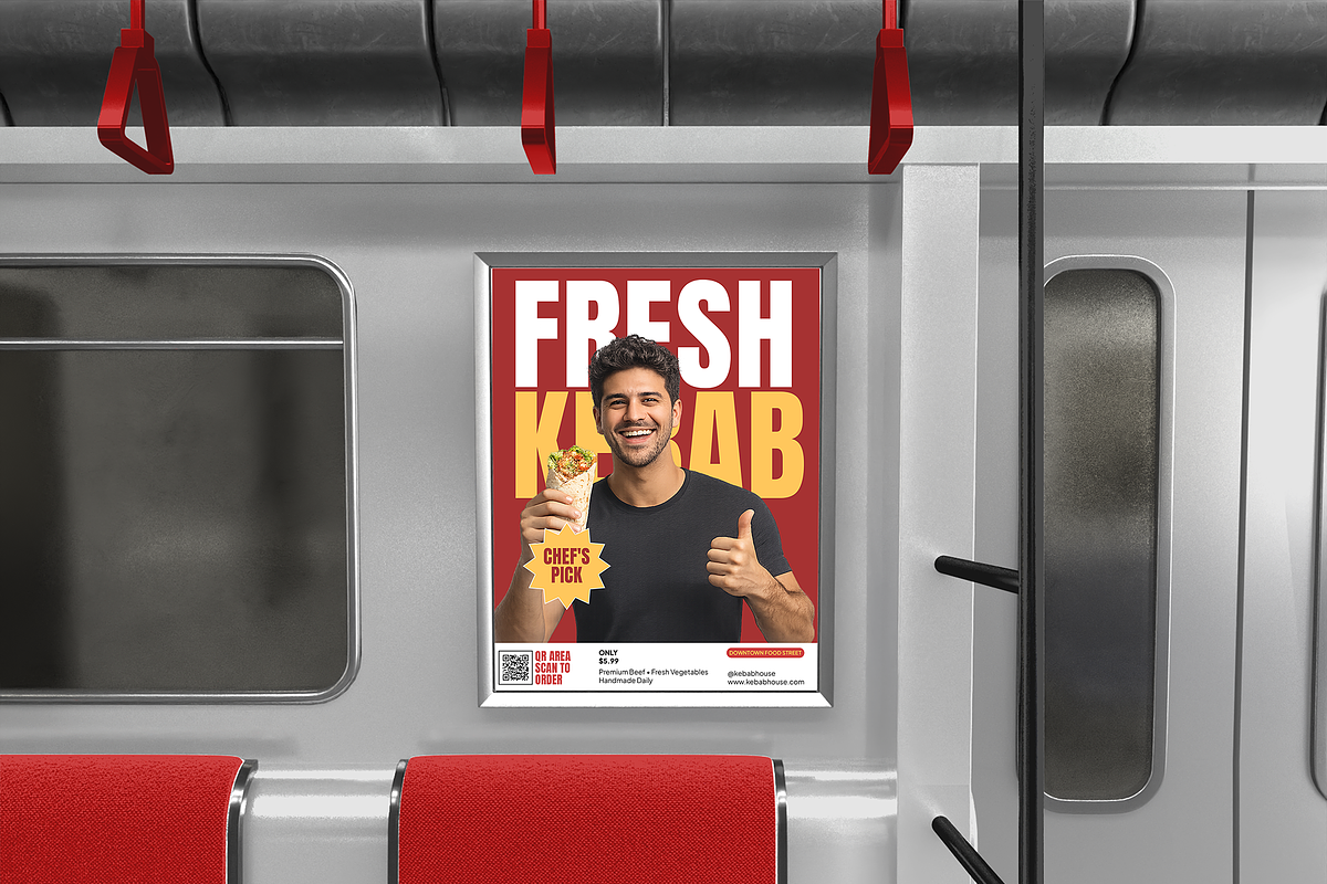 Subway Interior Poster Mockup, an Advertising Mockup by Bartama Graphic (Photo 2 of 5)