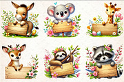 Animals with Wooden Signs Clipart, a Seasonal Illustration by Rose Art (Thumbnail 3 of 4)