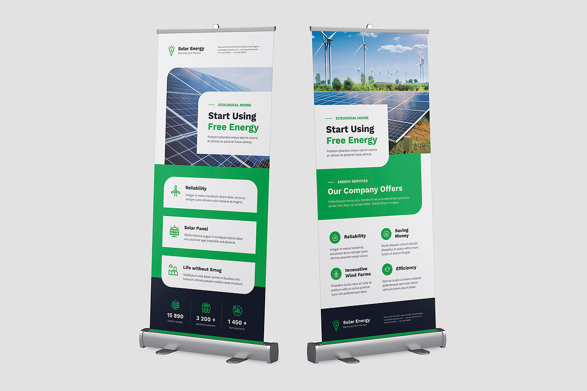 Solar Energy Roll Up Template, a Stationery Template by artbart (Photo 2 of 6)