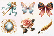 Watercolor Gilded Reverie Clipart, an Illustration by CreationArt (Thumbnail 4 of 5)
