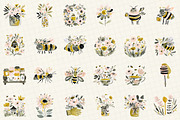 Charming Honey Bee Garden Clipart, an Illustration by DreamCafeArt (Thumbnail 2 of 6)