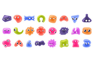 Colorful Doodle Jelly Shapes with, an Illustration by Lemberg Vector
