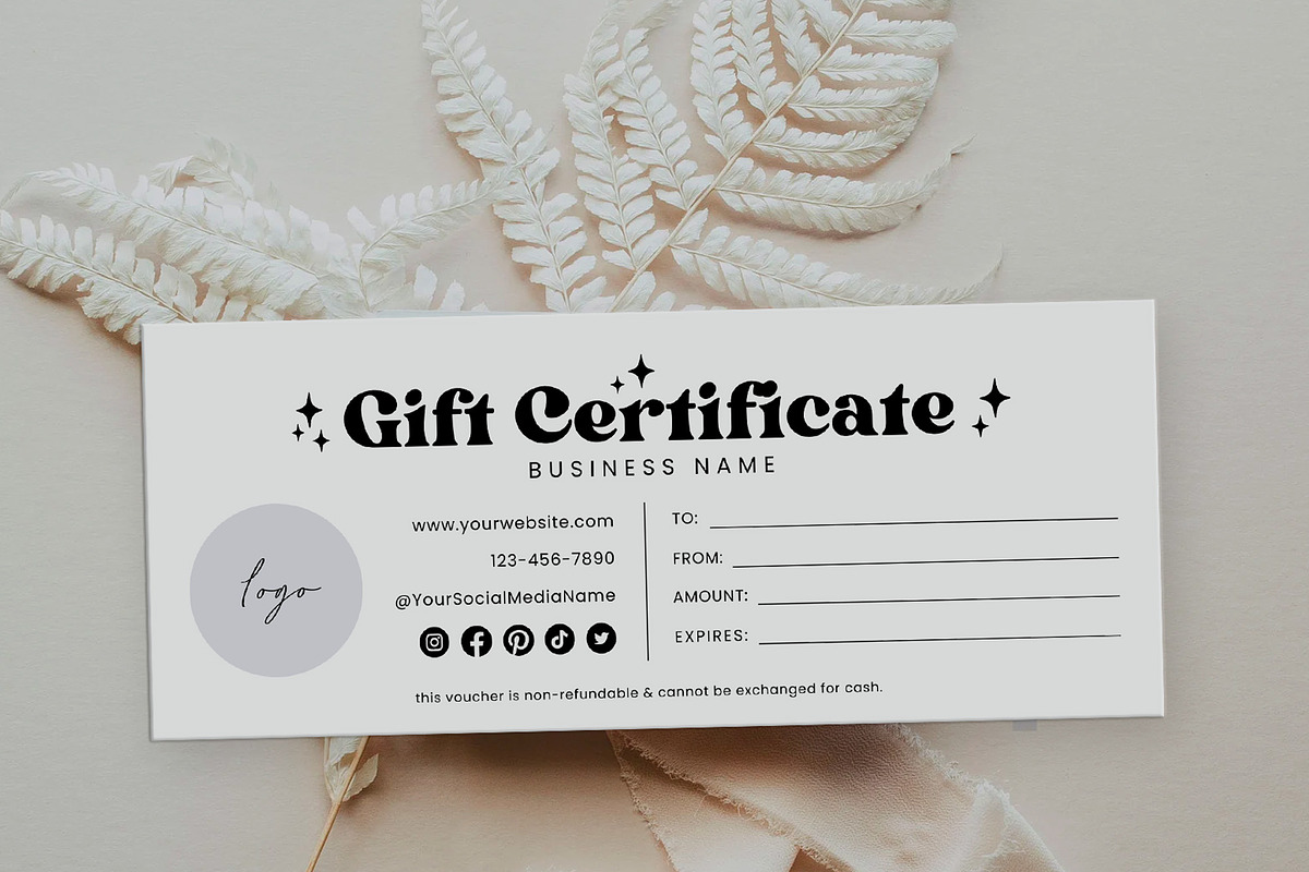 Gift Certificate Canva Template, a Business Card Template by Summit Avenue (Photo 3 of 7)
