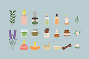 Aromatic Scene Illustration Set, a Healthcare Illustration by studiogstock (Thumbnail 1 of 3)