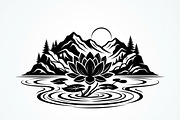 60 Lotus Mountain Harmony Silhouette, an Empty State Illustration by Amazin_art (Thumbnail 5 of 31)