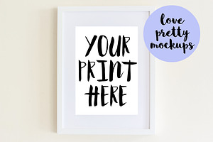 A4 WHITE FRAME PORTRAIT MOCKUP