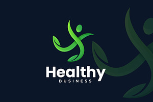 Happy Healthy People Leaf Logo