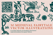 Folk Fables – 150 Illustration Set, a Decorative Illustration by JuliBelushi (Thumbnail 3 of 14)