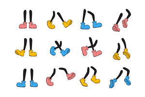 Comic feet. Cartoon legs in coloured, a Graphic by Stock-Smart-Start