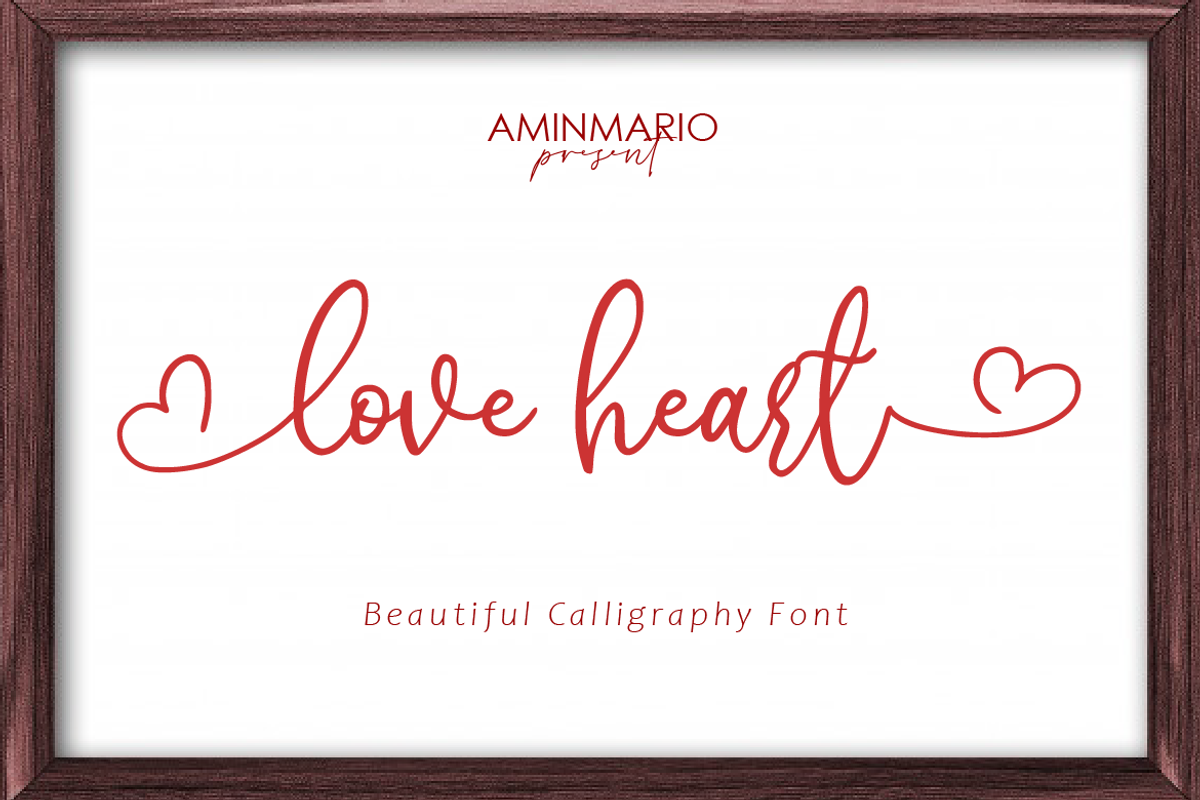 love heart, a Script Font by AMINMARIO (Photo 1 of 7)