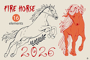 2026 fire horse, an Animal Illustration by Olillia (Thumbnail 5 of 6)