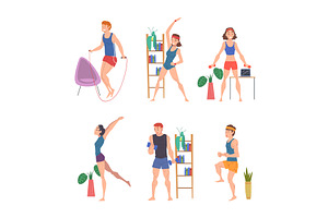 Athletic Male and Female Character, a Person Illustration by TopVectors