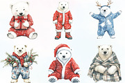 Christmas Pajama Polar Bear Clipart, an Illustration by CraftArtStudio (Thumbnail 2 of 6)