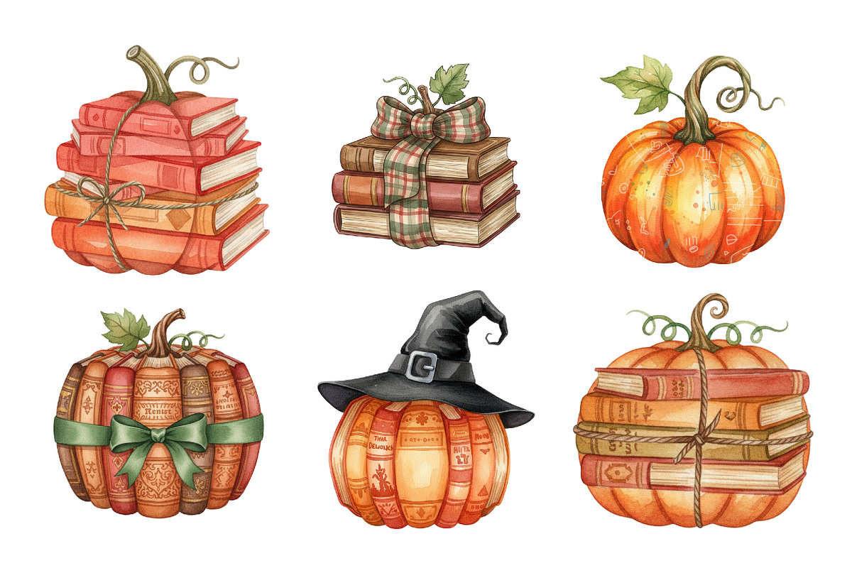 Fall Halloween Book Pumpkin Teacher, an Illustration by SinaCreation (Photo 6 of 7)