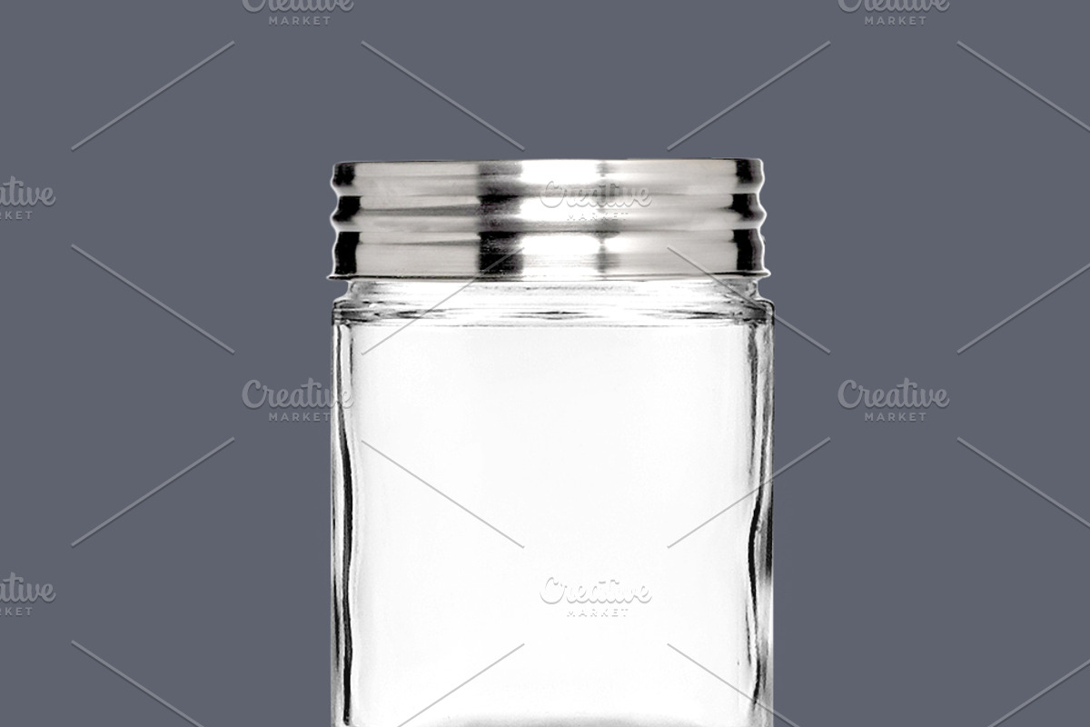 Clear Mason Jar with Metal Lid, a Packaging Mockup by Professional Assets (Photo 4 of 5)