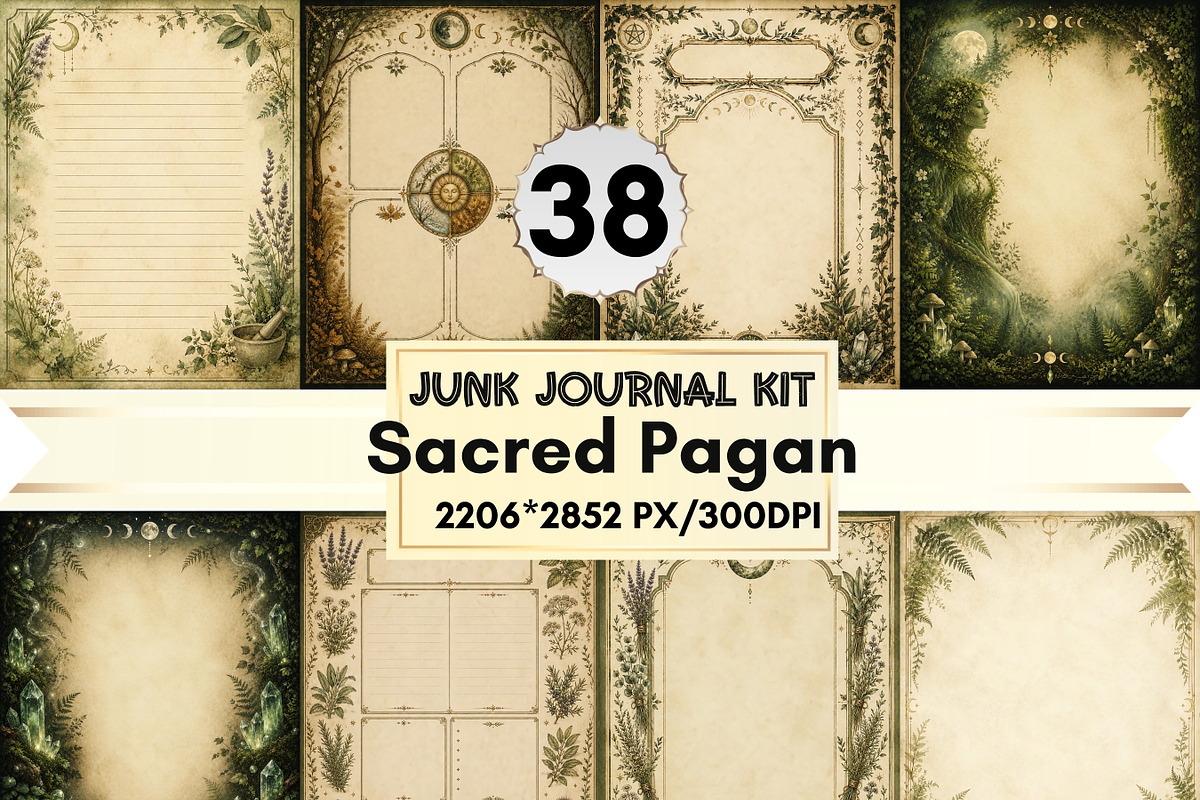 Sacred Pagan Journal Pages, a Background Graphic by LA Design (Photo 1 of 9)