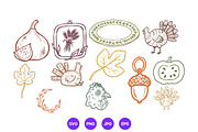 Thanksgiving Hand Drawn Folk Art Set, a Seasonal Illustration by designvectx (Thumbnail 10 of 10)