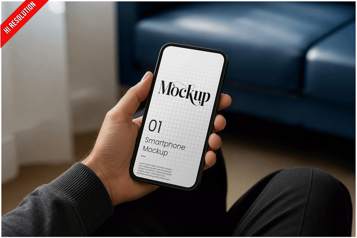 Smartphone Living Room PSD, an iPhone Mockup by Bruno's Shop (Photo 1 of 3)