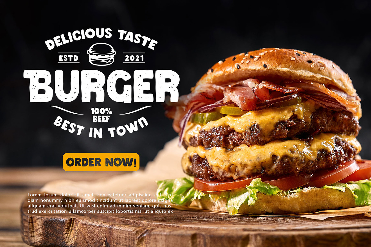 Chieezy Burger - Layered Font, a Font by Arterfak Project (Photo 2 of 12)