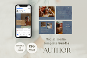 Author social media template bundle, a Social Media Template by Petite Zakka Boutique (Thumbnail 1 of 7)