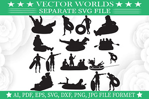 Man With Inner Tube Svg, an Object Graphic by VectorWorlds