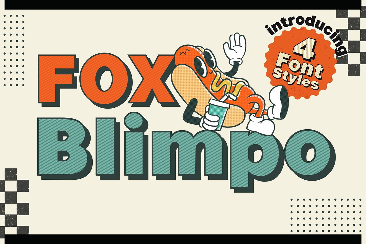 Fox Blimpo : 4 Font Styles, a Symbol Font by Fox7 By Rattana (Photo 1 of 13)